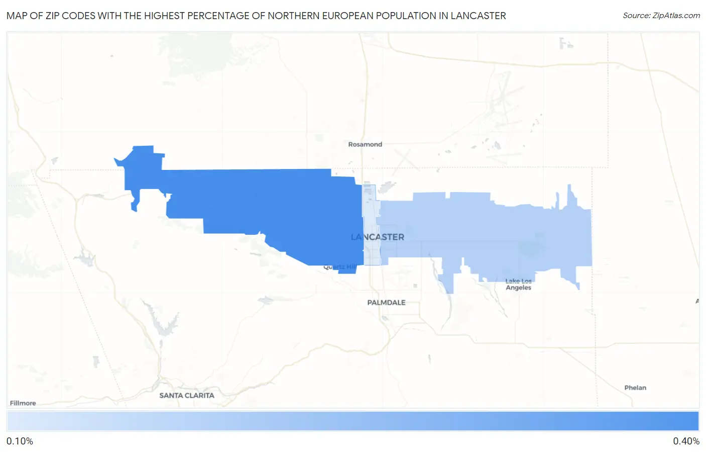 Zip Codes with the Highest Percentage of Northern European Population in Lancaster Map