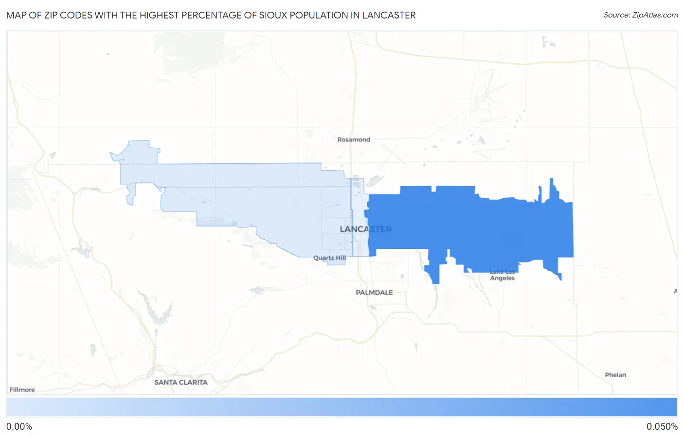 Zip Codes with the Highest Percentage of Sioux Population in Lancaster Map