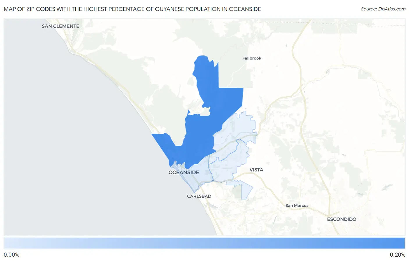 Zip Codes with the Highest Percentage of Guyanese Population in Oceanside Map