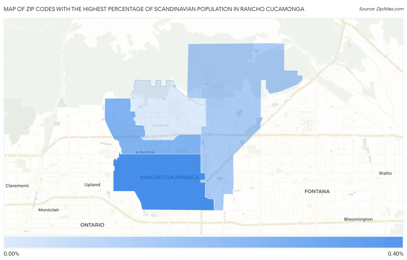 Zip Codes with the Highest Percentage of Scandinavian Population in Rancho Cucamonga Map