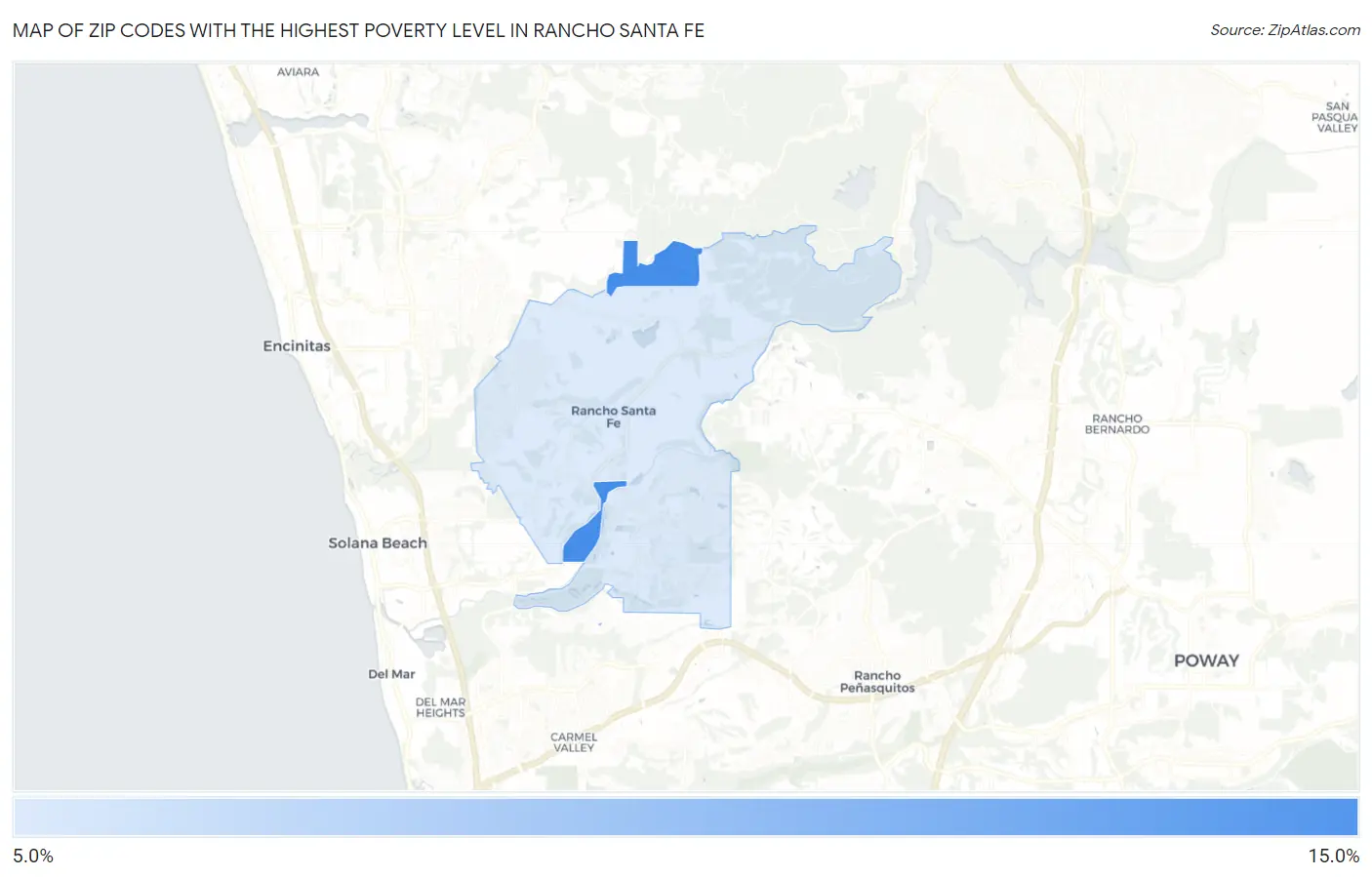 Zip Codes with the Highest Poverty Level in Rancho Santa Fe Map