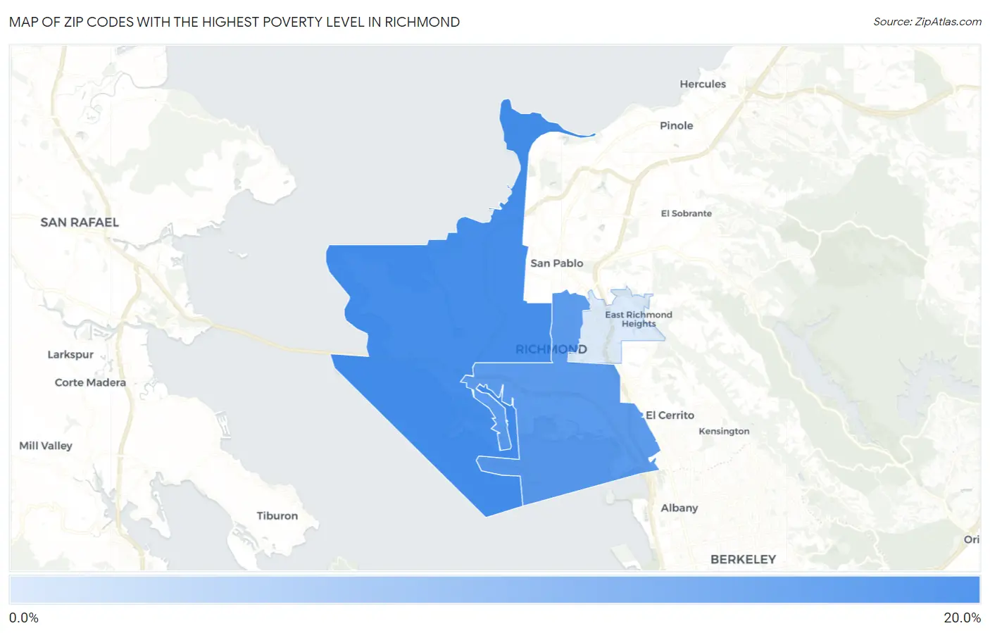 Zip Codes with the Highest Poverty Level in Richmond Map