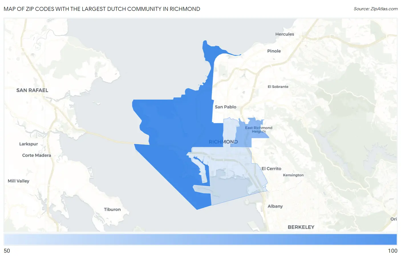 Zip Codes with the Largest Dutch Community in Richmond Map