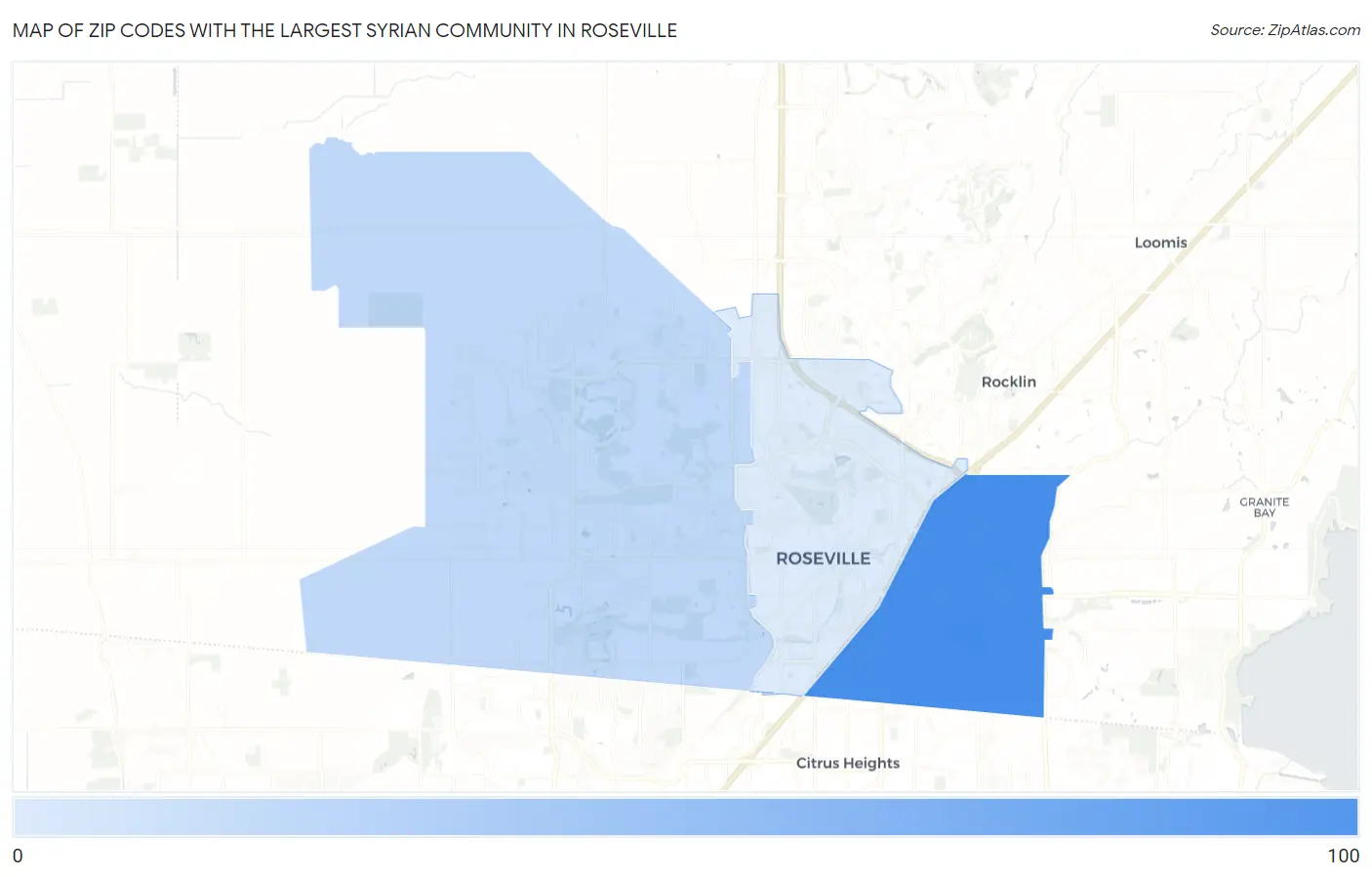 Zip Codes with the Largest Syrian Community in Roseville Map