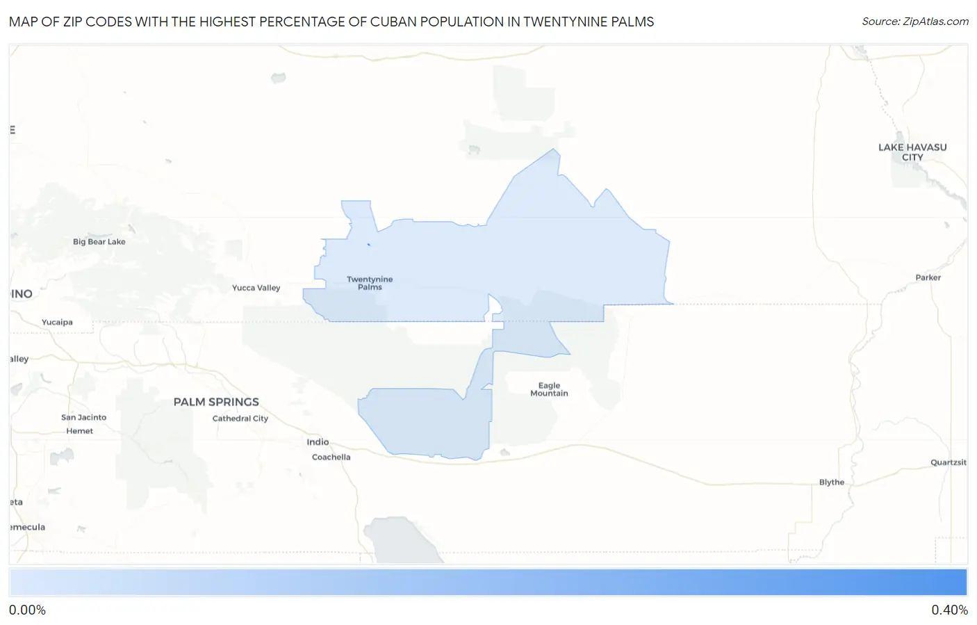 Zip Codes with the Highest Percentage of Cuban Population in Twentynine Palms Map