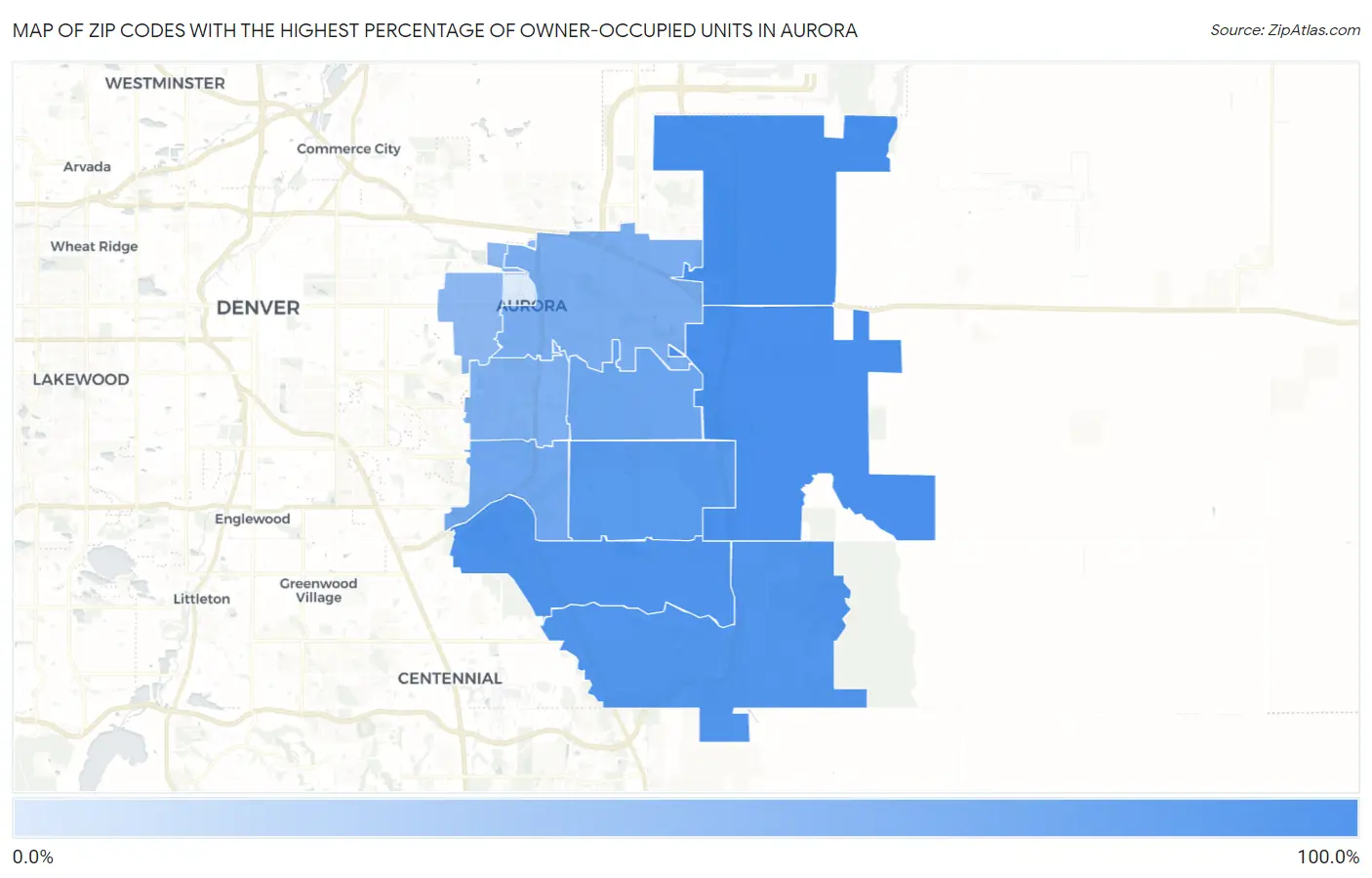 Zip Codes with the Highest Percentage of Owner-Occupied Units in Aurora Map
