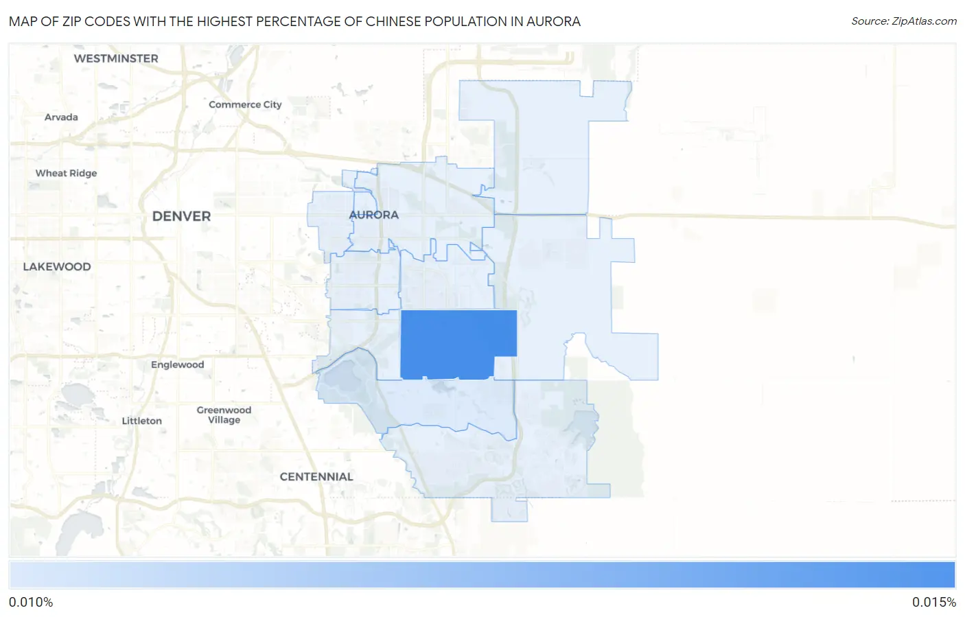Zip Codes with the Highest Percentage of Chinese Population in Aurora Map