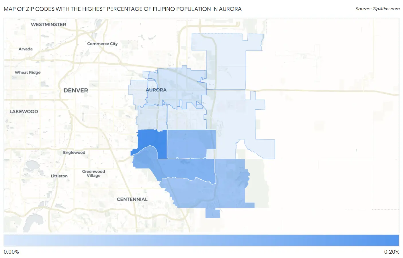 Zip Codes with the Highest Percentage of Filipino Population in Aurora Map