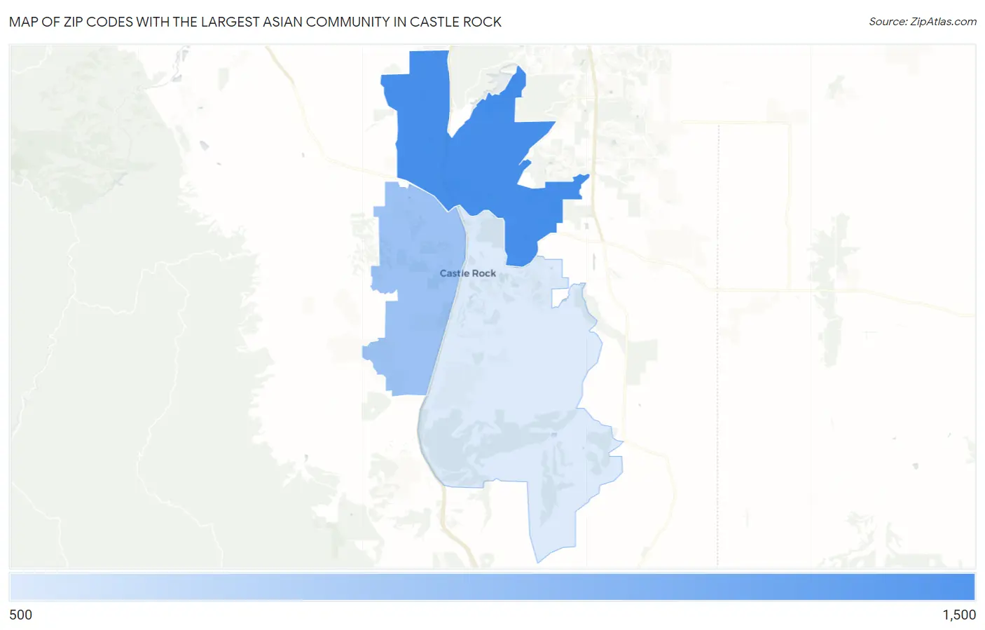 Zip Codes with the Largest Asian Community in Castle Rock Map