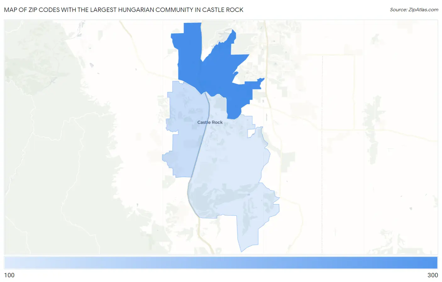 Zip Codes with the Largest Hungarian Community in Castle Rock Map