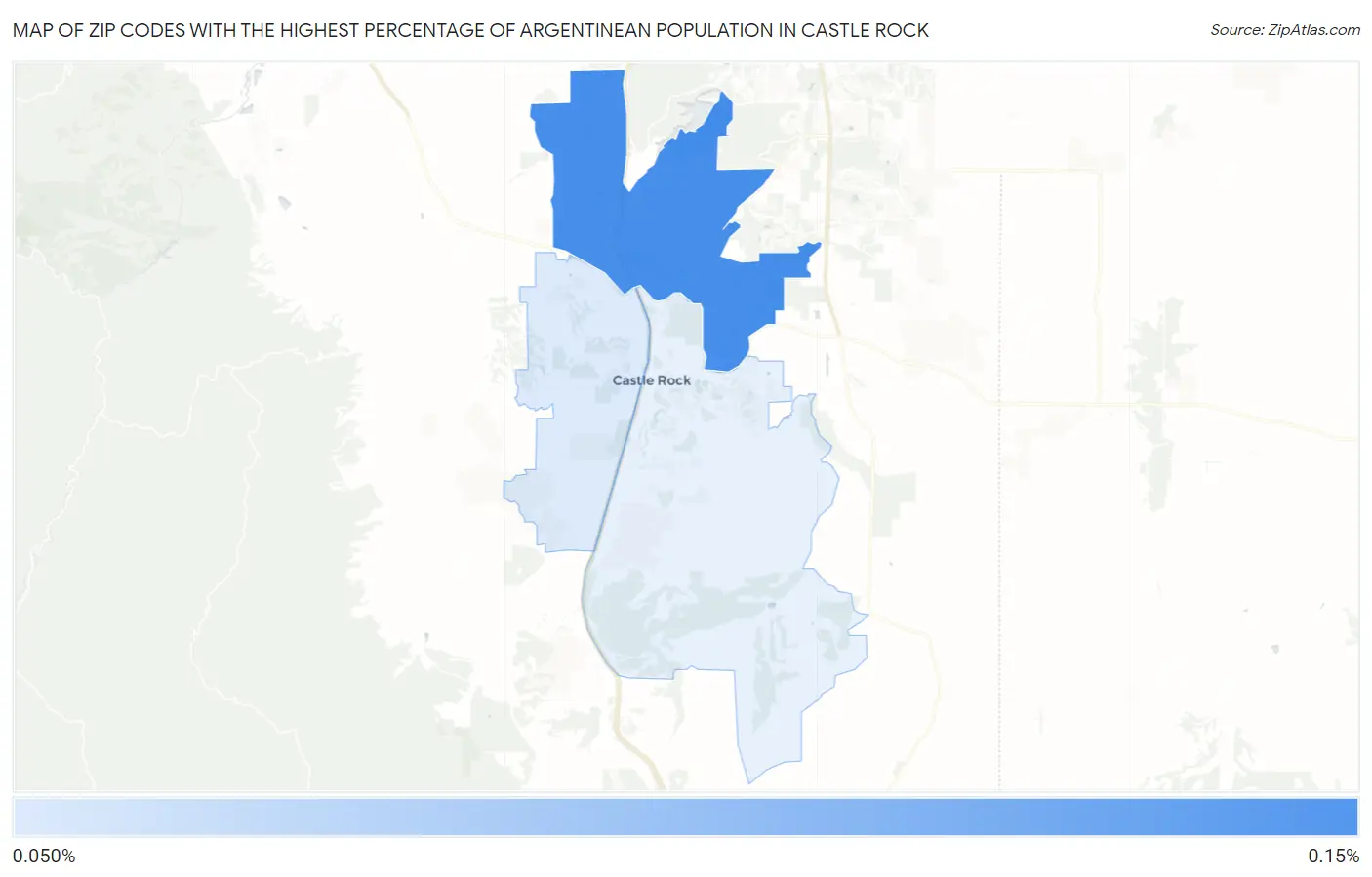 Zip Codes with the Highest Percentage of Argentinean Population in Castle Rock Map