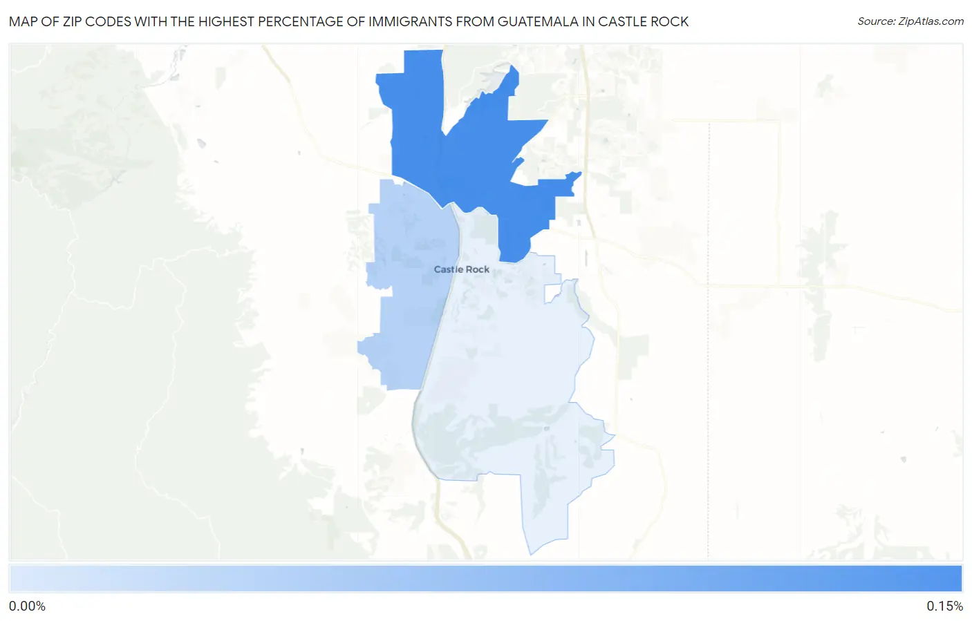 Zip Codes with the Highest Percentage of Immigrants from Guatemala in Castle Rock Map