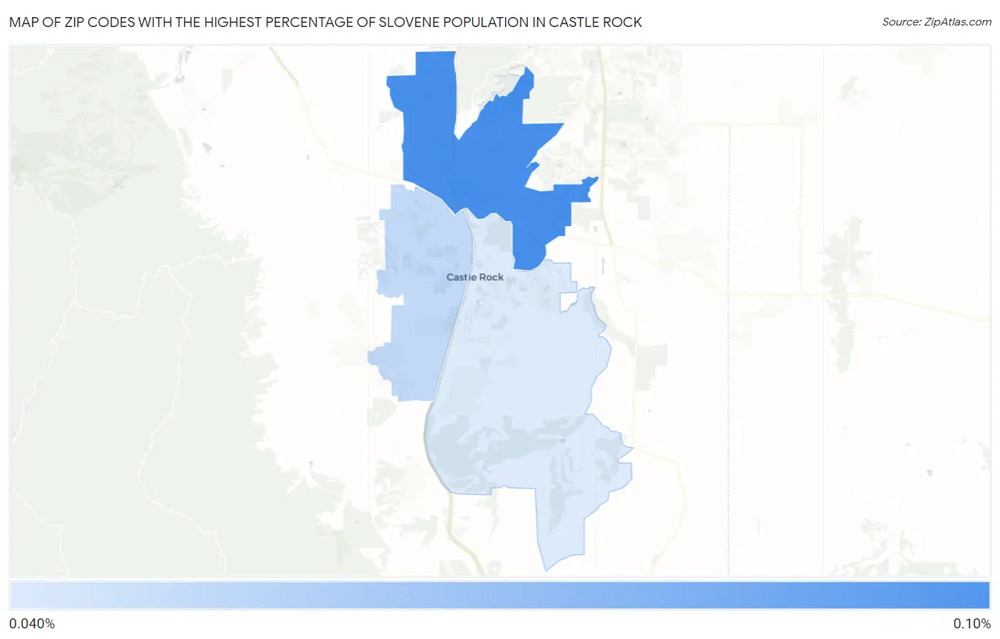 Zip Codes with the Highest Percentage of Slovene Population in Castle Rock Map