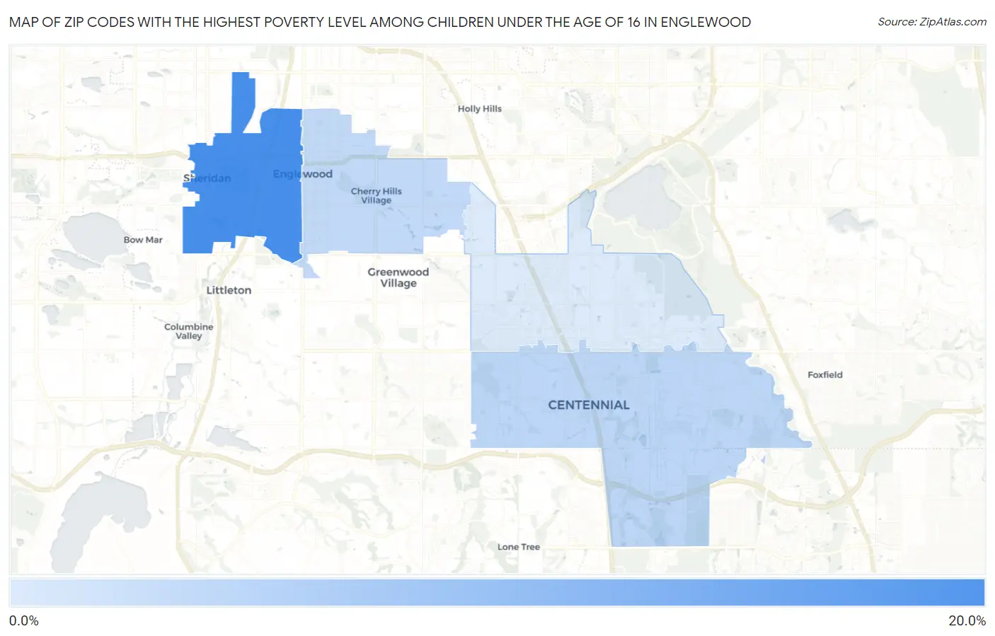 Zip Codes with the Highest Poverty Level Among Children Under the Age of 16 in Englewood Map