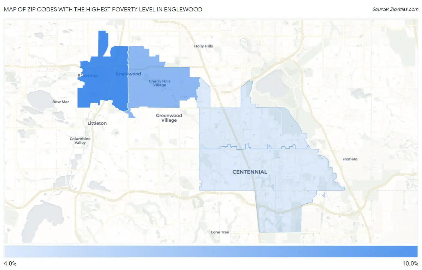Zip Codes with the Highest Poverty Level in Englewood Map