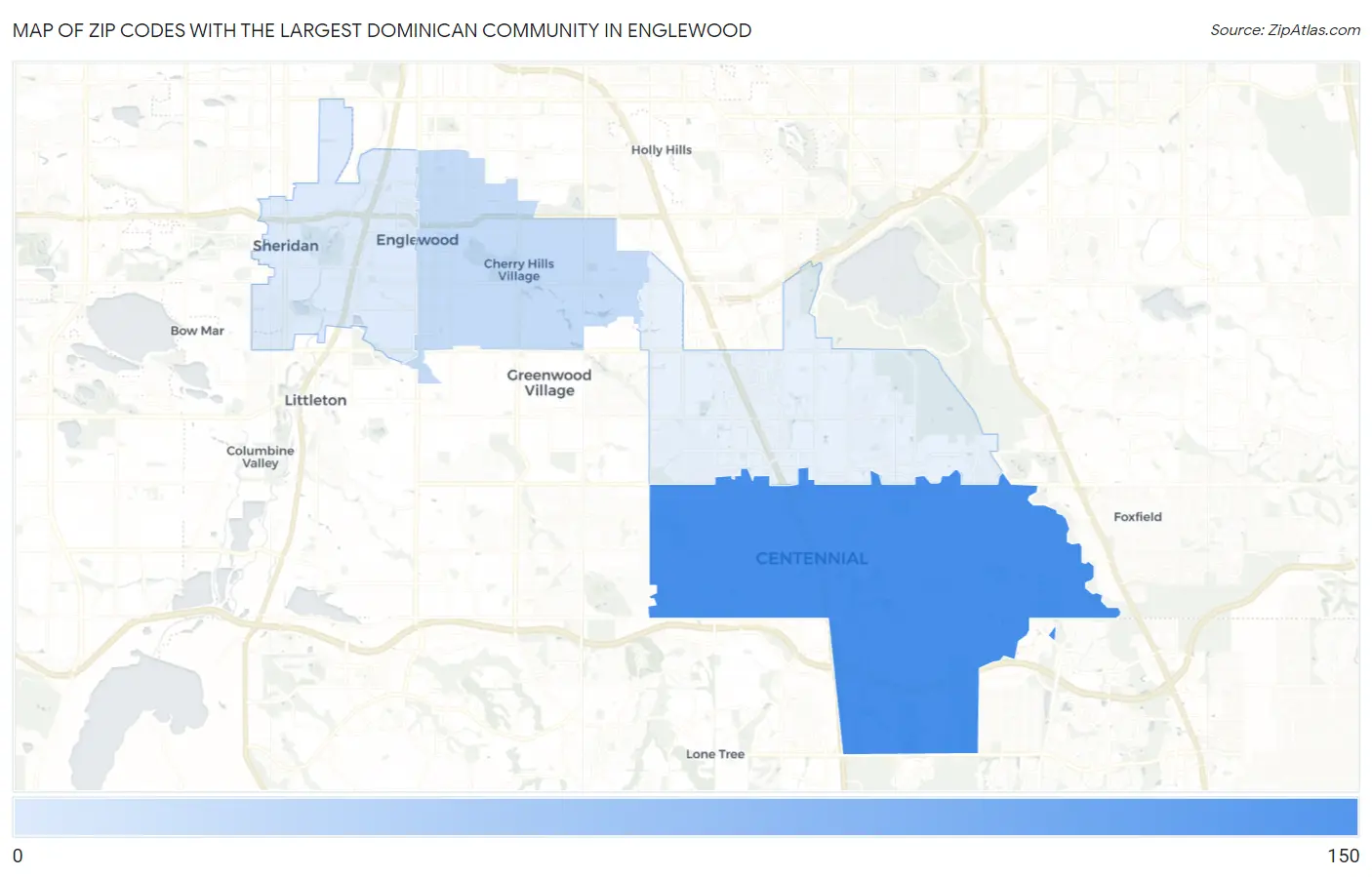 Zip Codes with the Largest Dominican Community in Englewood Map