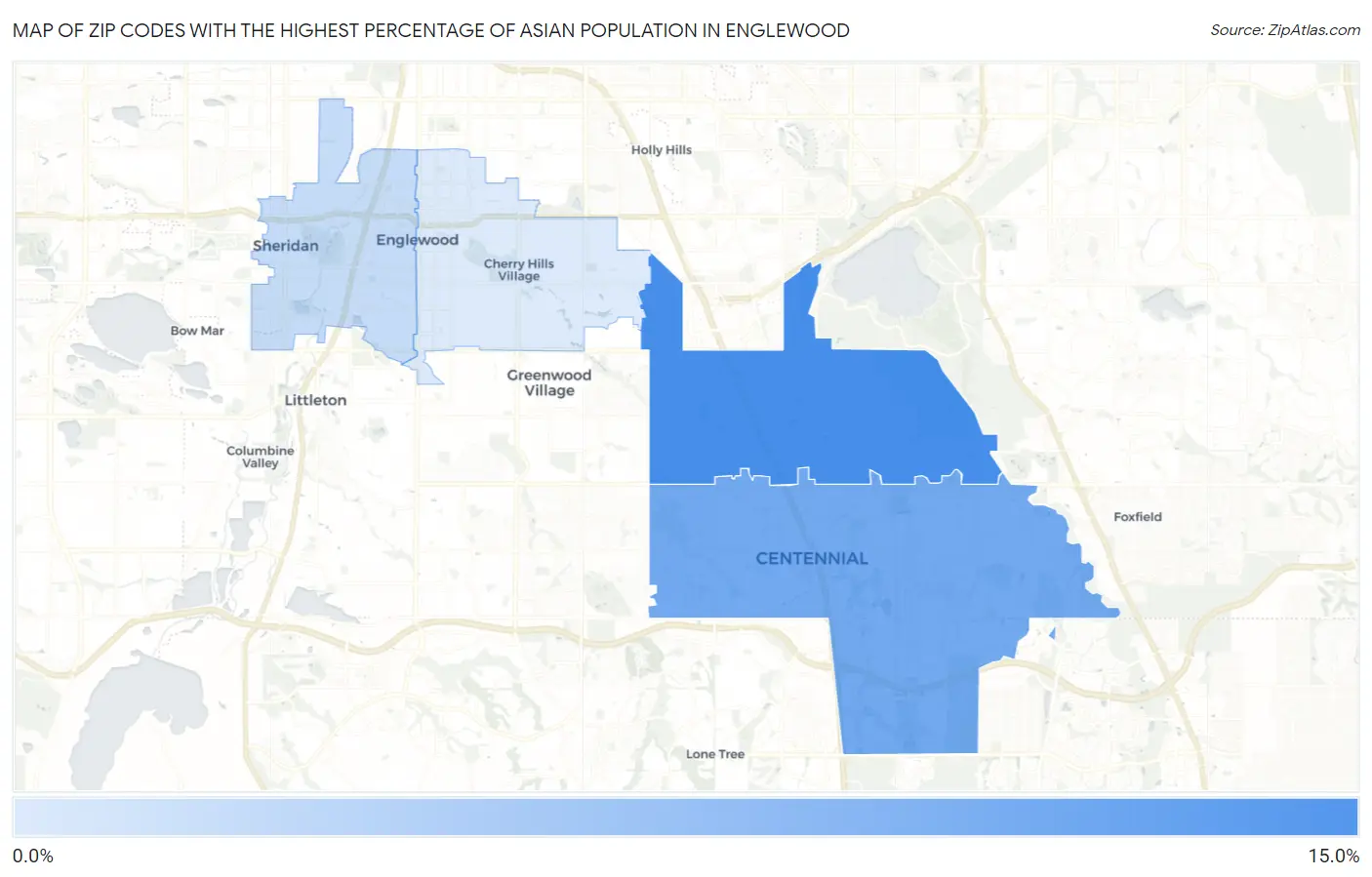 Zip Codes with the Highest Percentage of Asian Population in Englewood Map