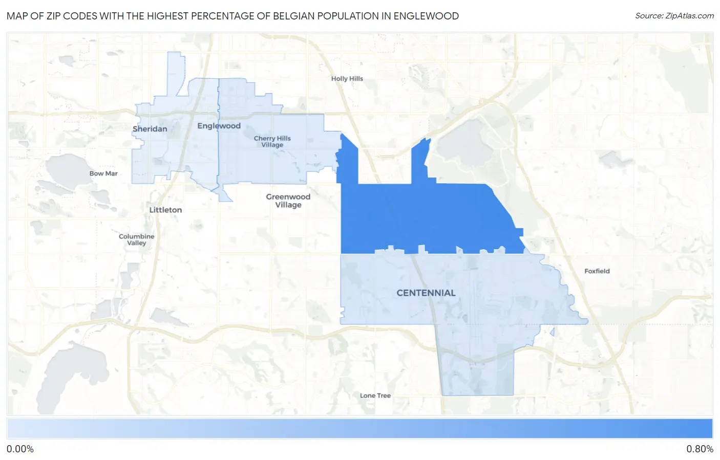 Zip Codes with the Highest Percentage of Belgian Population in Englewood Map
