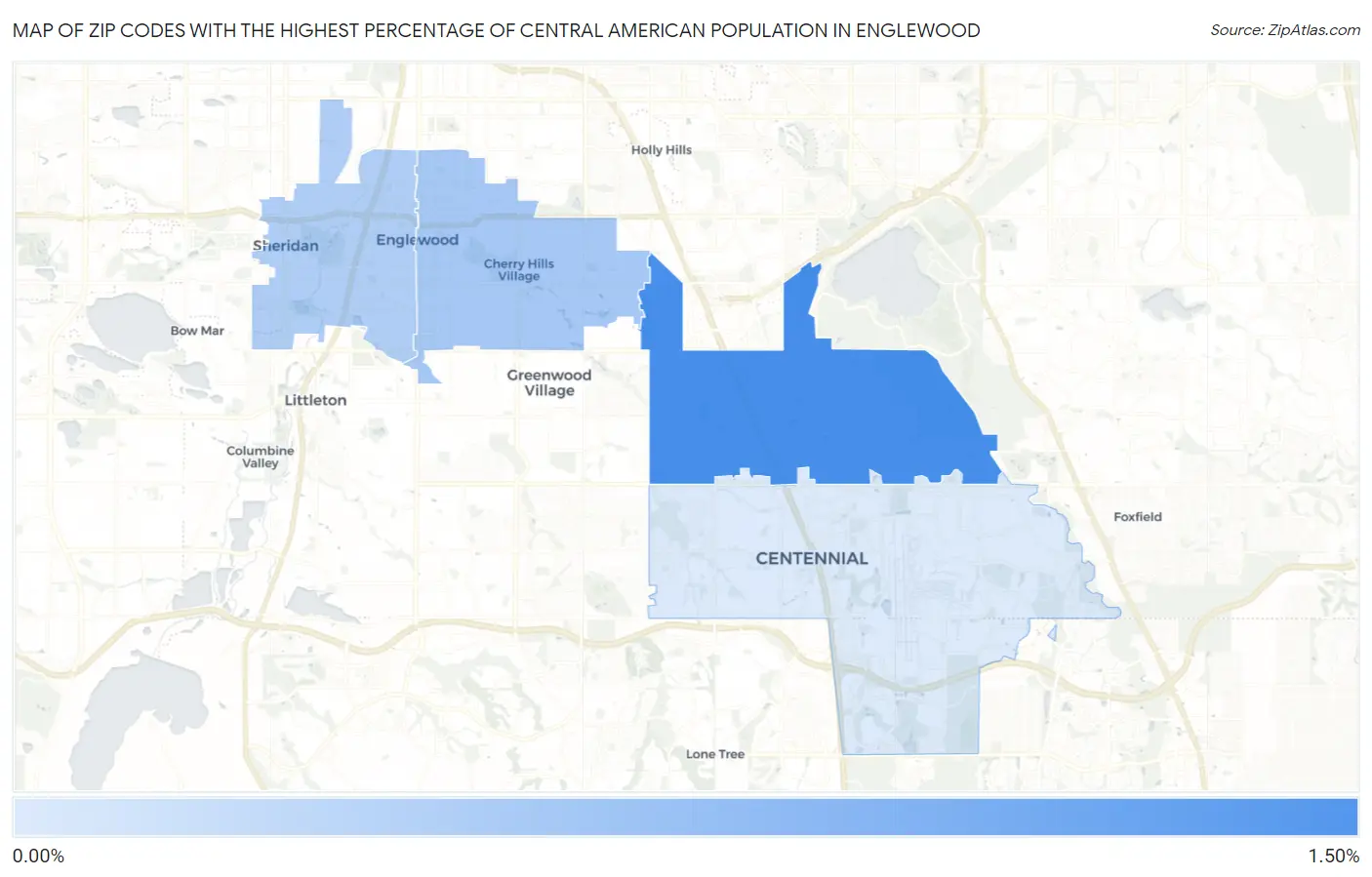 Zip Codes with the Highest Percentage of Central American Population in Englewood Map