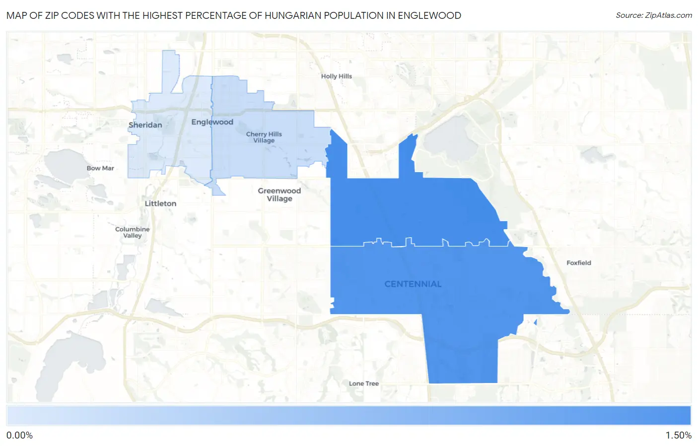 Zip Codes with the Highest Percentage of Hungarian Population in Englewood Map