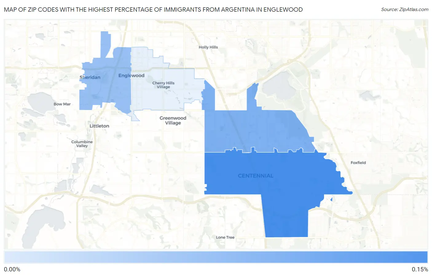 Zip Codes with the Highest Percentage of Immigrants from Argentina in Englewood Map