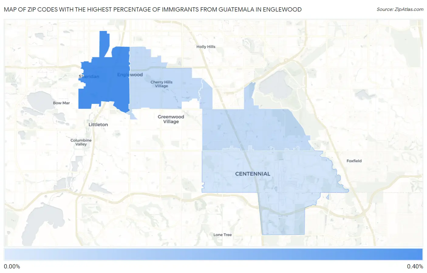 Zip Codes with the Highest Percentage of Immigrants from Guatemala in Englewood Map