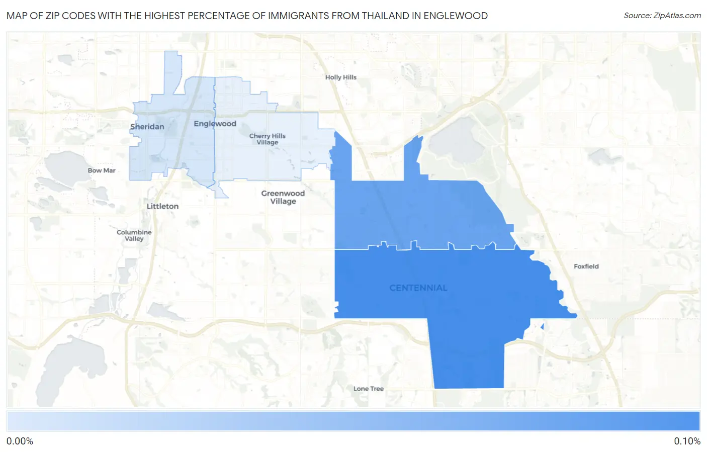 Zip Codes with the Highest Percentage of Immigrants from Thailand in Englewood Map