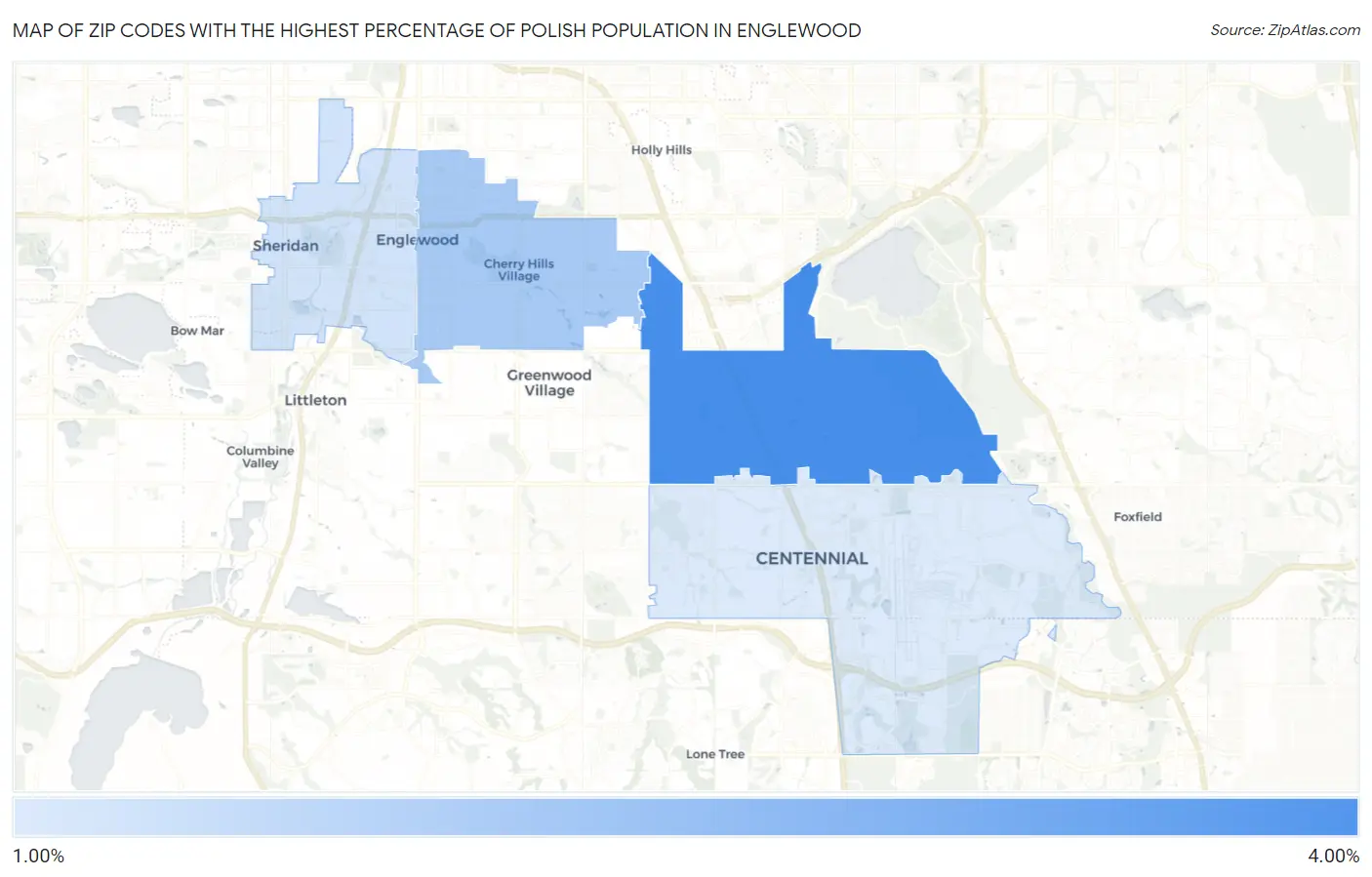 Zip Codes with the Highest Percentage of Polish Population in Englewood Map