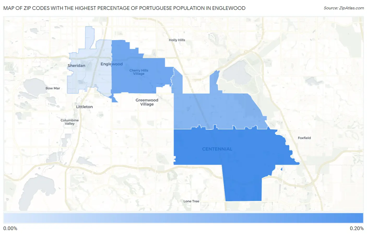 Zip Codes with the Highest Percentage of Portuguese Population in Englewood Map
