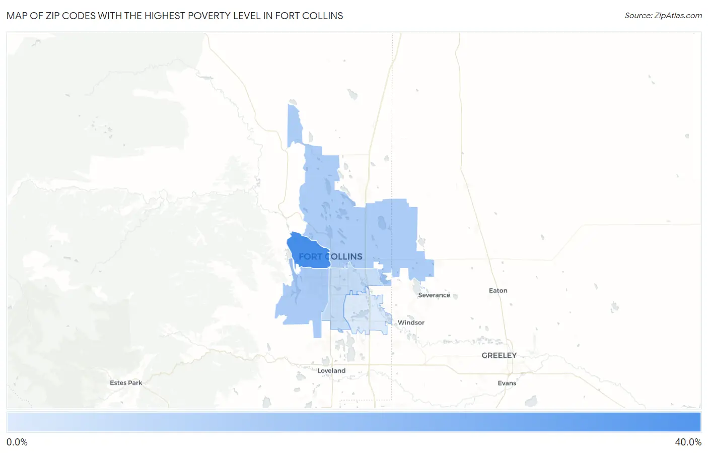 Zip Codes with the Highest Poverty Level in Fort Collins Map