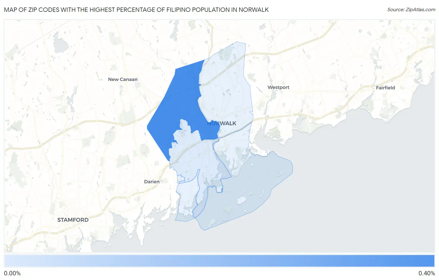 Zip Codes with the Highest Percentage of Filipino Population in Norwalk Map