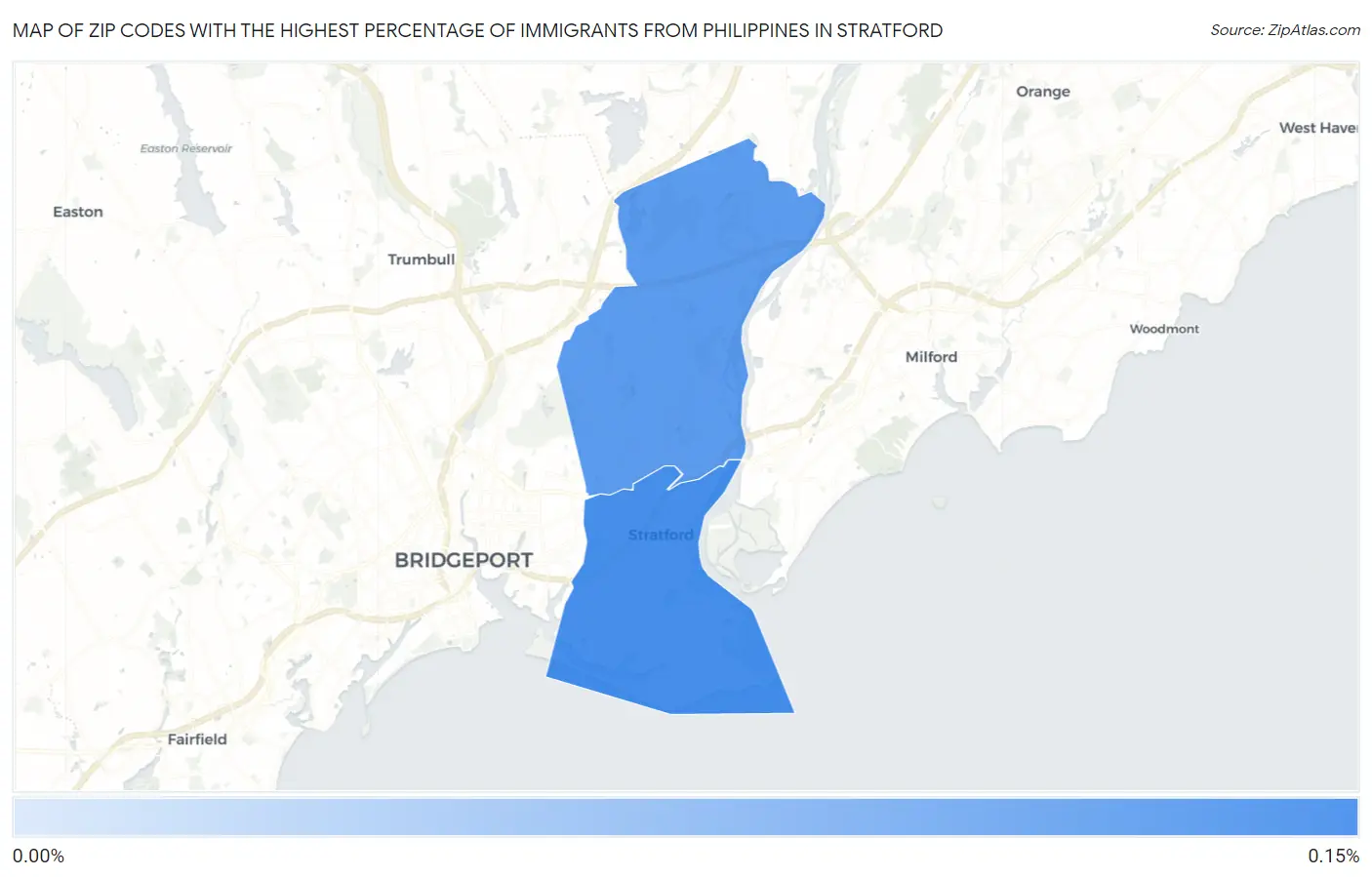 Zip Codes with the Highest Percentage of Immigrants from Philippines in Stratford Map