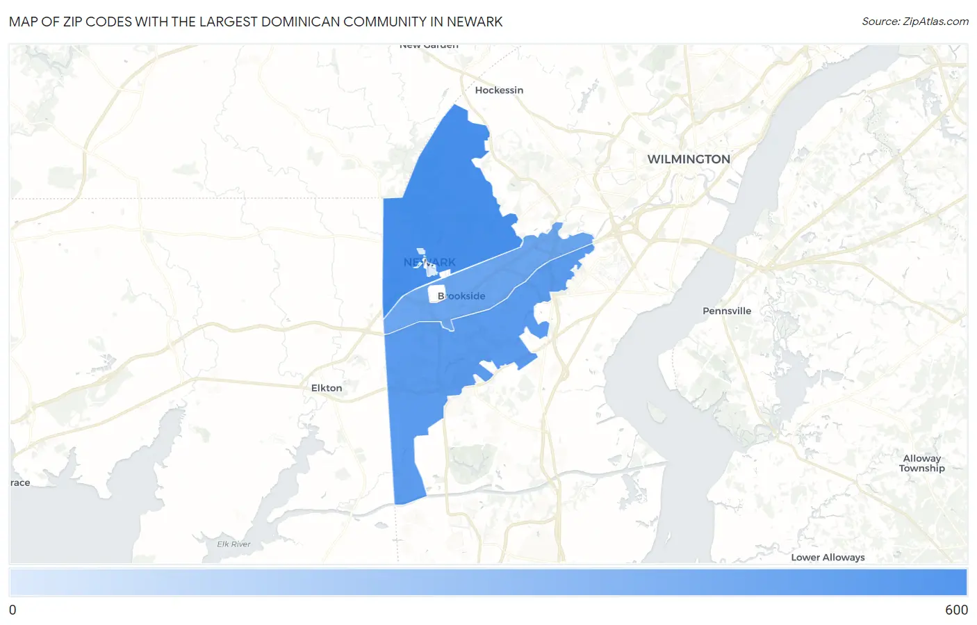 Zip Codes with the Largest Dominican Community in Newark Map