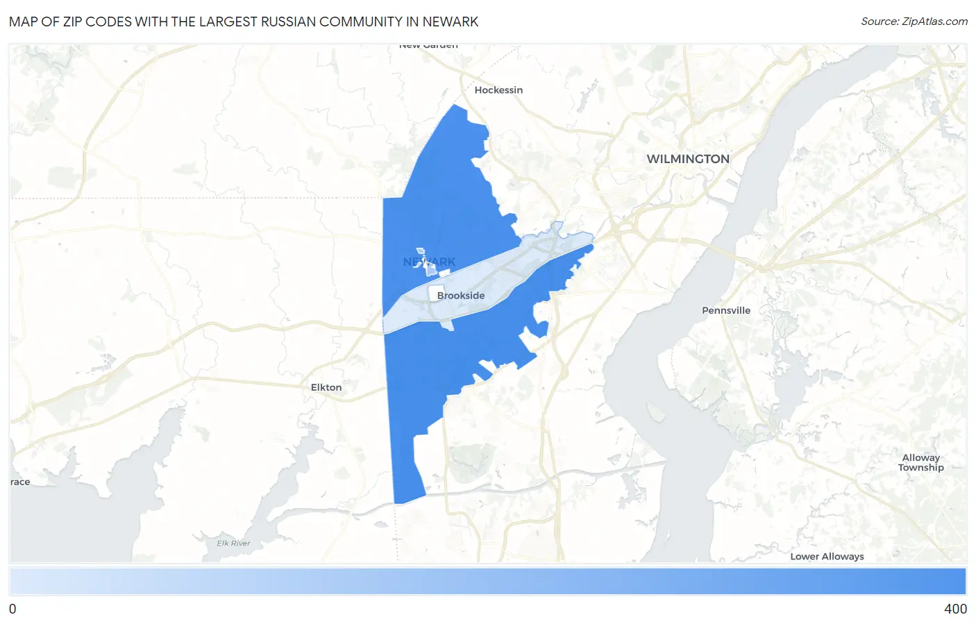Zip Codes with the Largest Russian Community in Newark Map