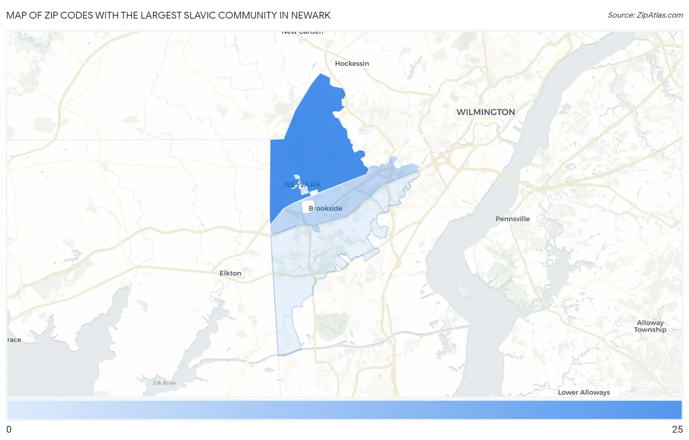 Zip Codes with the Largest Slavic Community in Newark Map
