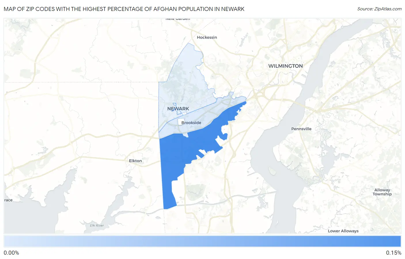 Zip Codes with the Highest Percentage of Afghan Population in Newark Map