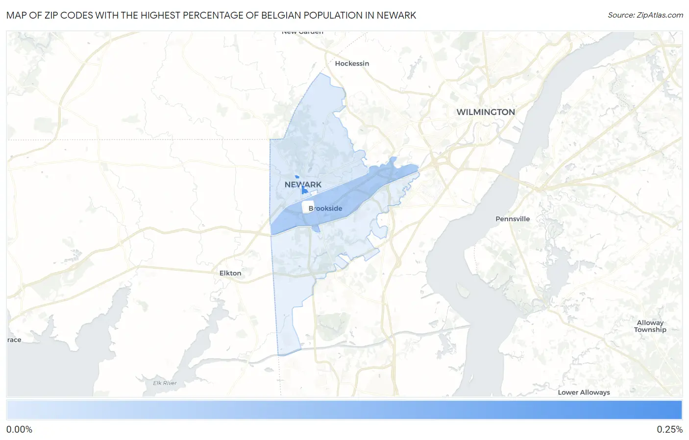 Zip Codes with the Highest Percentage of Belgian Population in Newark Map