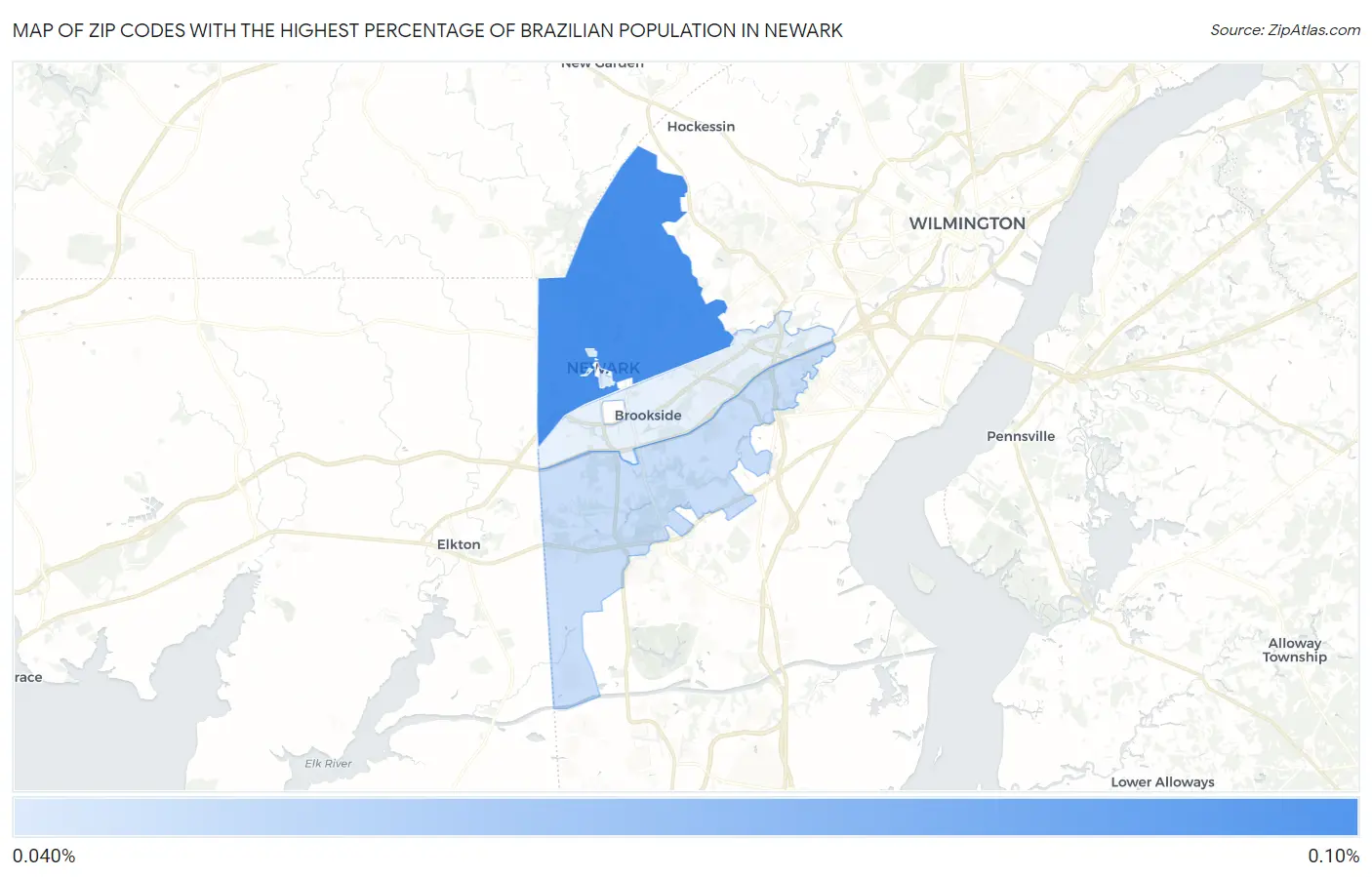 Zip Codes with the Highest Percentage of Brazilian Population in Newark Map