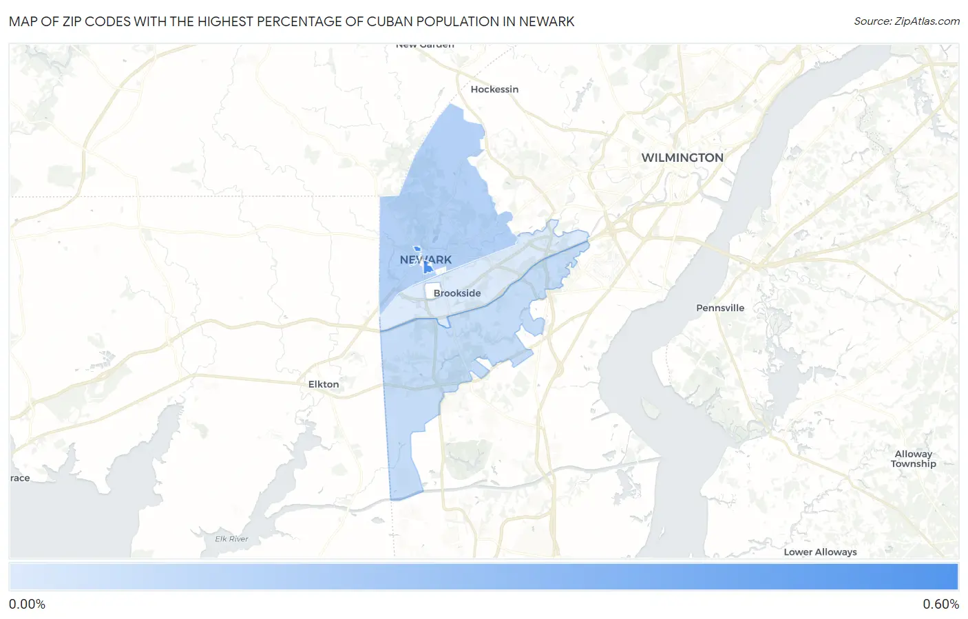 Zip Codes with the Highest Percentage of Cuban Population in Newark Map