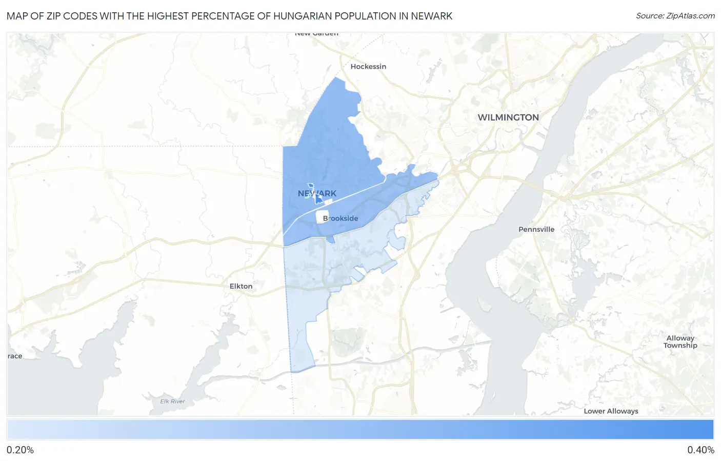 Zip Codes with the Highest Percentage of Hungarian Population in Newark Map