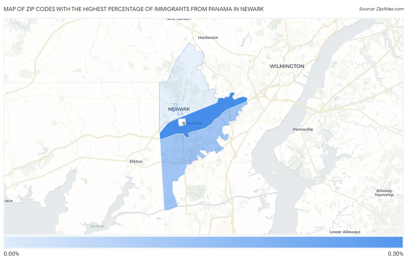 Zip Codes with the Highest Percentage of Immigrants from Panama in Newark Map