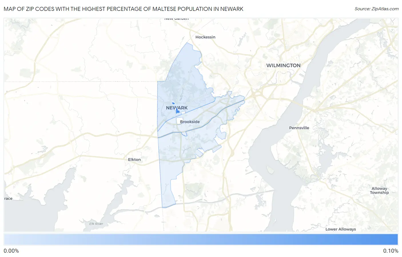 Zip Codes with the Highest Percentage of Maltese Population in Newark Map