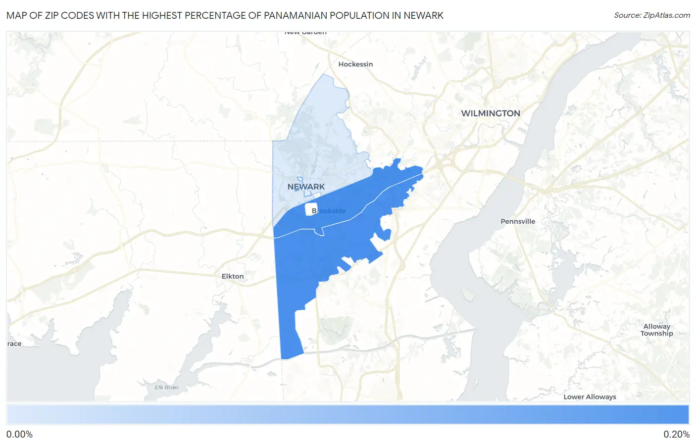 Zip Codes with the Highest Percentage of Panamanian Population in Newark Map