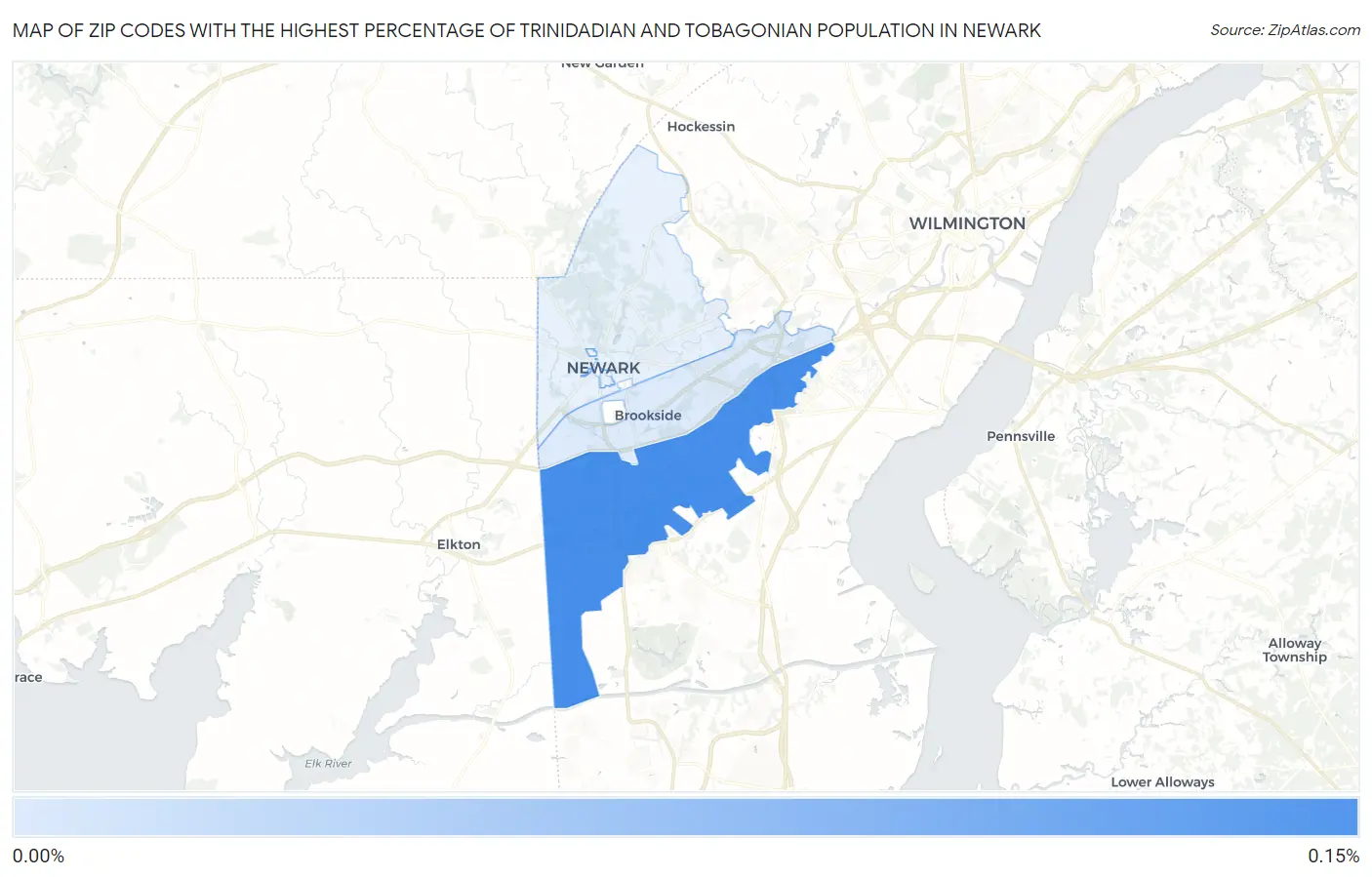Zip Codes with the Highest Percentage of Trinidadian and Tobagonian Population in Newark Map