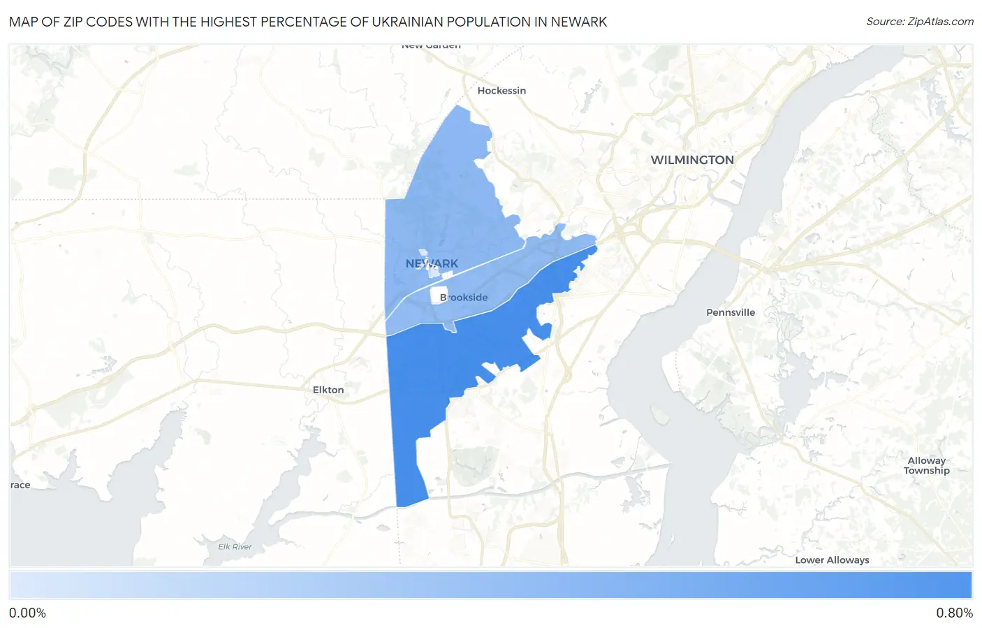 Zip Codes with the Highest Percentage of Ukrainian Population in Newark Map