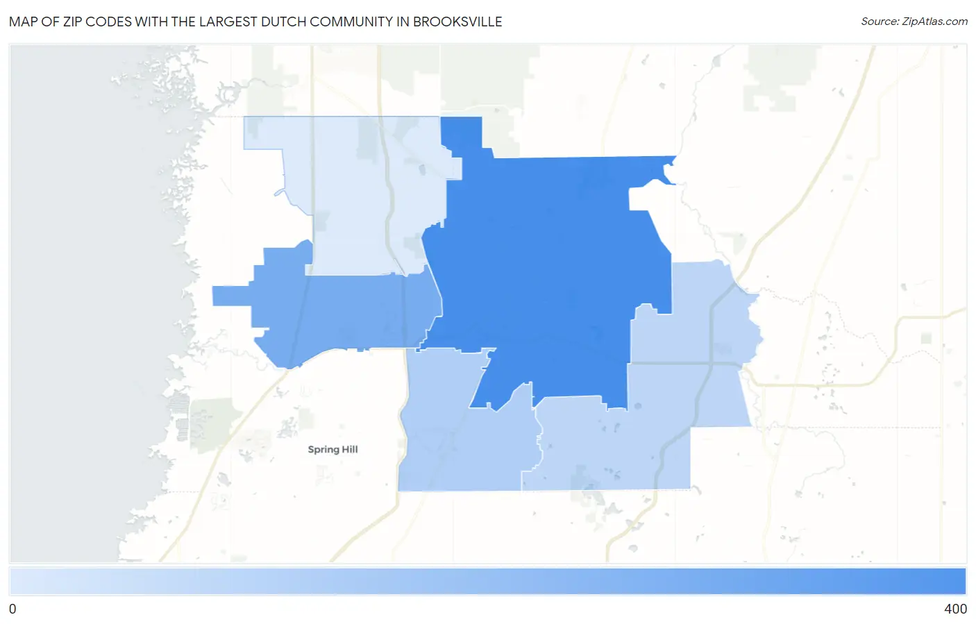 Zip Codes with the Largest Dutch Community in Brooksville Map