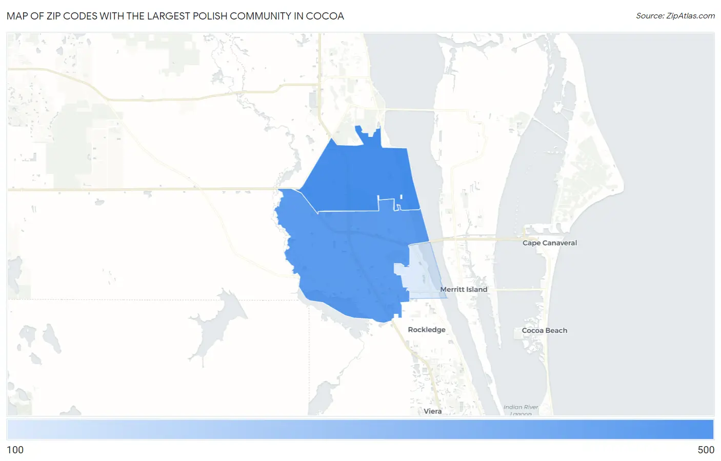 Zip Codes with the Largest Polish Community in Cocoa Map