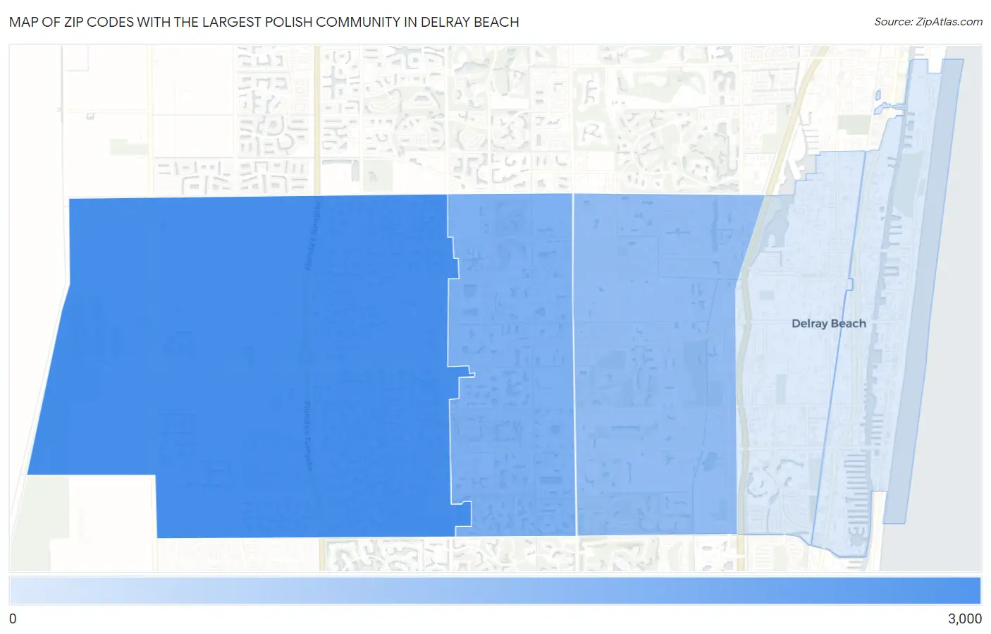 Zip Codes with the Largest Polish Community in Delray Beach Map