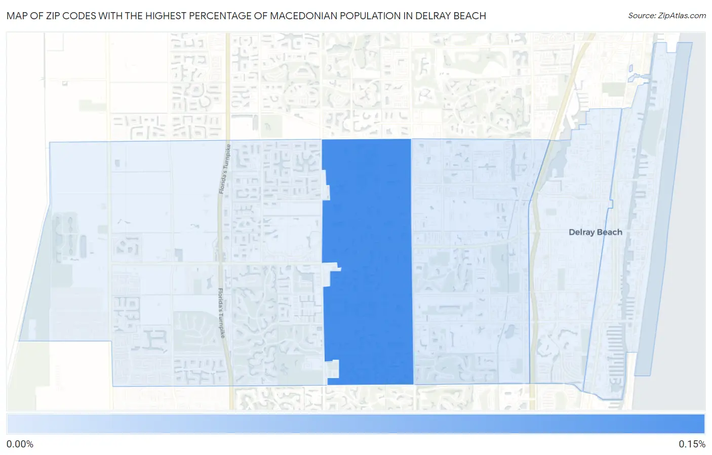 Zip Codes with the Highest Percentage of Macedonian Population in Delray Beach Map