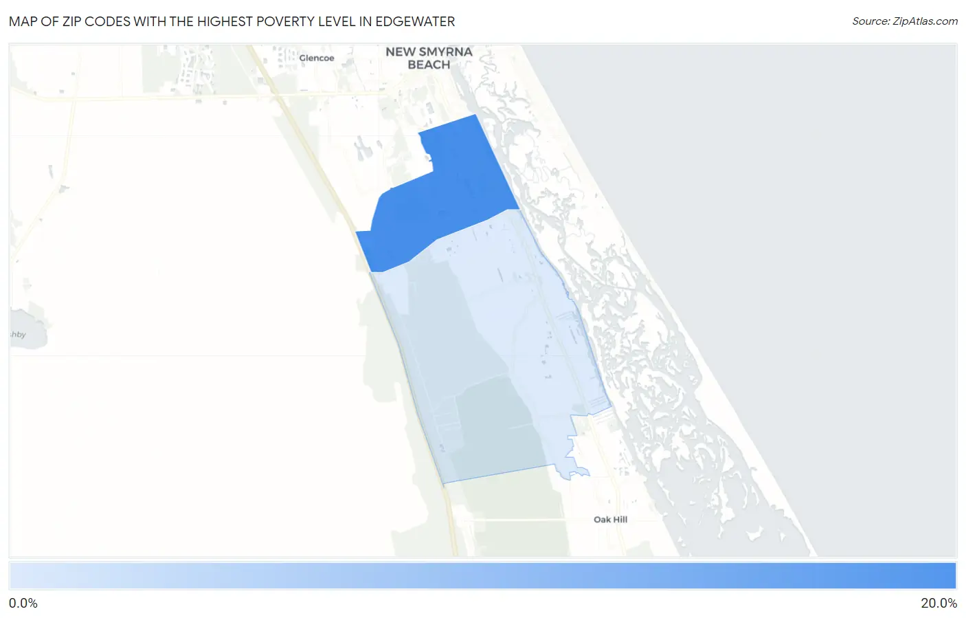Zip Codes with the Highest Poverty Level in Edgewater Map